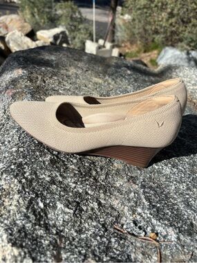 Vivala Beige Women’s Wedge Pumps - Comfortable Everyday Style